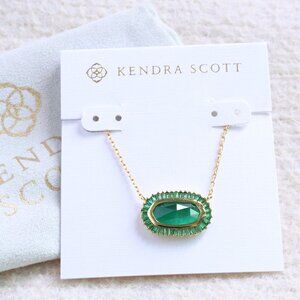 Kendra Scott Gold Green Mix Necklace - Baguette Elisa